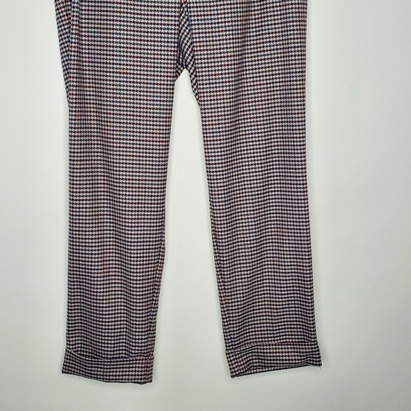 J. Jill Houndstooth Pull-on Pants Size 16 Cuffed Hem Stretch Pockets Office NEW - Picture 4 of 13